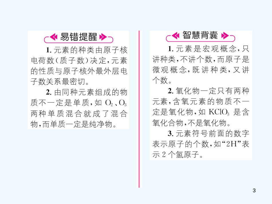 （遵义专版）九年级化学上册 第3章 物质构成的奥秘 第2节 组成物质的化学元素 第1课时 元素与元素符号习题课件 沪教版_第3页