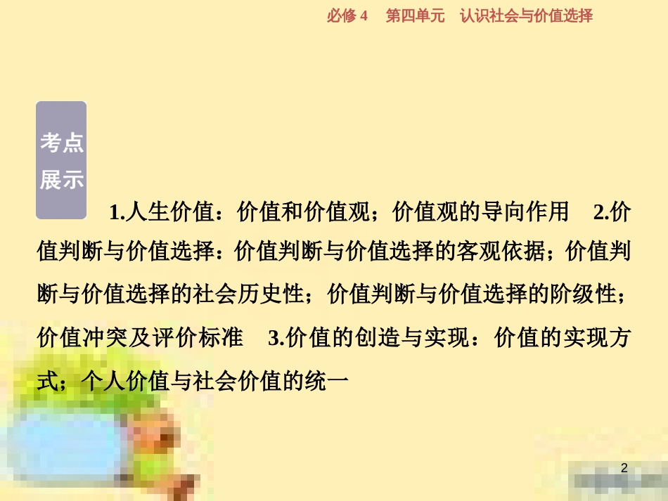 高考政治一轮复习 第一单元 文化与生活单元优化总结课件 新人教版必修3 (755)_第2页