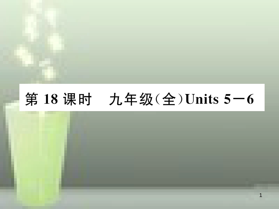 中考英语特训总复习 第一部分 教材知识梳理篇 第18课时 九全 Units 5-6基础知识梳理优质课件_第1页