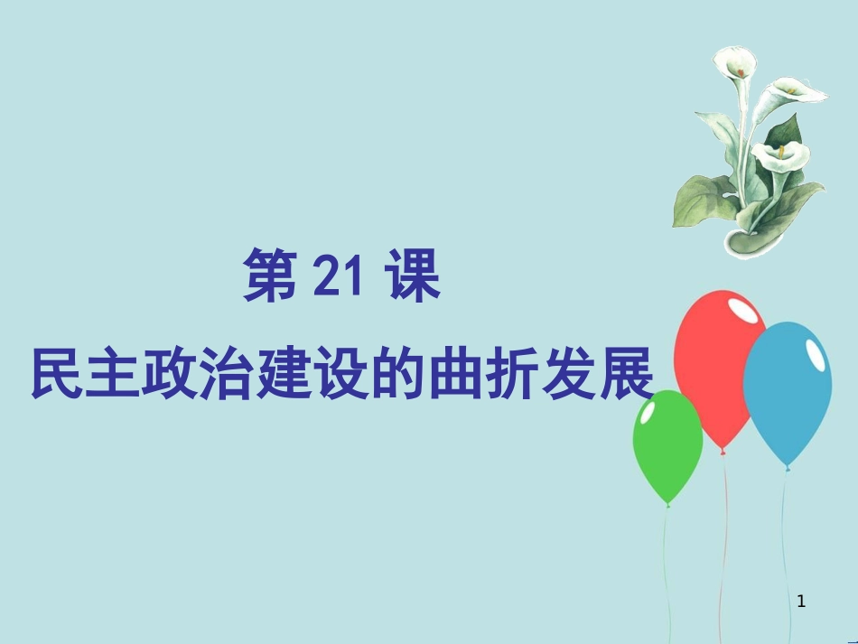 高中历史 第六单元 现代中国的政治建设与祖国统一 第21课 民主政治建设的曲折发展课件1 新人教版必修1_第1页