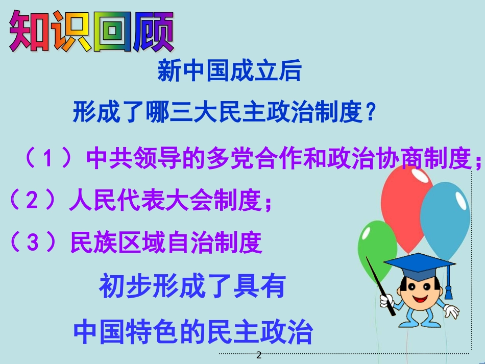 高中历史 第六单元 现代中国的政治建设与祖国统一 第21课 民主政治建设的曲折发展课件1 新人教版必修1_第2页