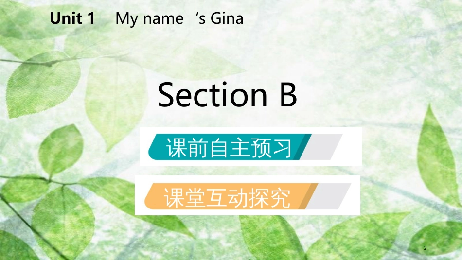 七年级英语上册 Unit 1 My name’s Gina Section B优质课件 （新版）人教新目标版_第2页