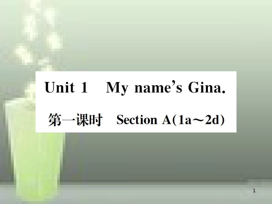 七年级英语上册 Unit 1 My name's Gina（第1课时）优质课件 （新版）人教新目标版_第1页