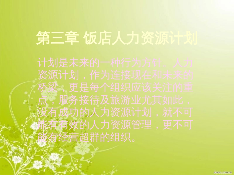 饭店人力资源计划(PPT 11页)_第1页