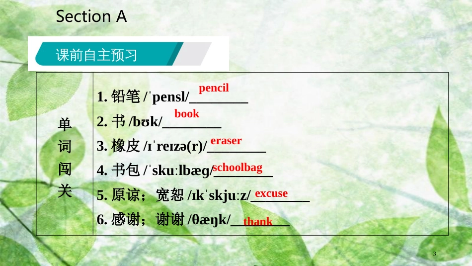 七年级英语上册 Unit 3 Is this your pencil Section A优质课件 （新版）人教新目标版_第3页