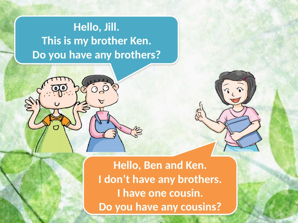 四年级英语上册 Unit 4 do you have any cousins（第1课时）课件1 牛津上海版_第3页