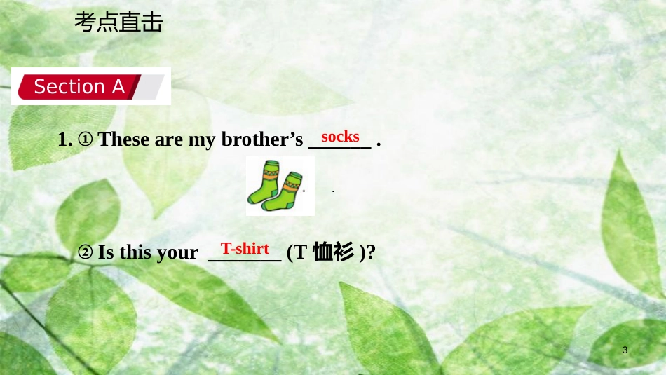 七年级英语上册 Unit 7 How much are these socks Section A考点直击优质课件 （新版）人教新目标版_第3页