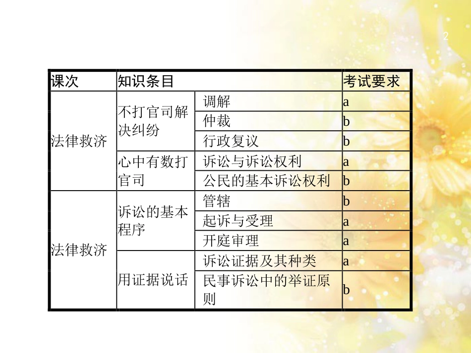 高考政治一轮复习 专题6 法律救济课件 新人教版选修5 (1)_第2页