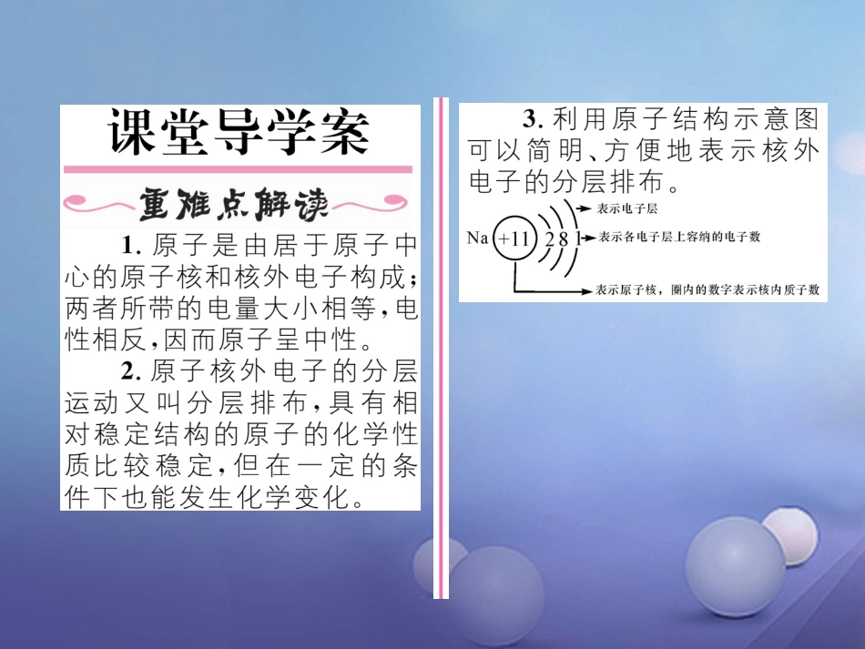 九年级化学上册 第3单元 物质构成的奥秘 课题2 原子的结构 第1课时 原子的构成习题课件 （新版）新人教版_第2页