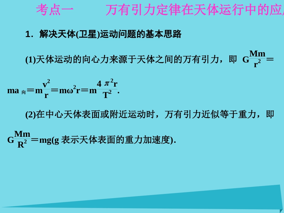 年高考物理一轮复习 第4章 曲线运动 万有引力定律 第4课时 万有引力定律及其应用课件_第2页