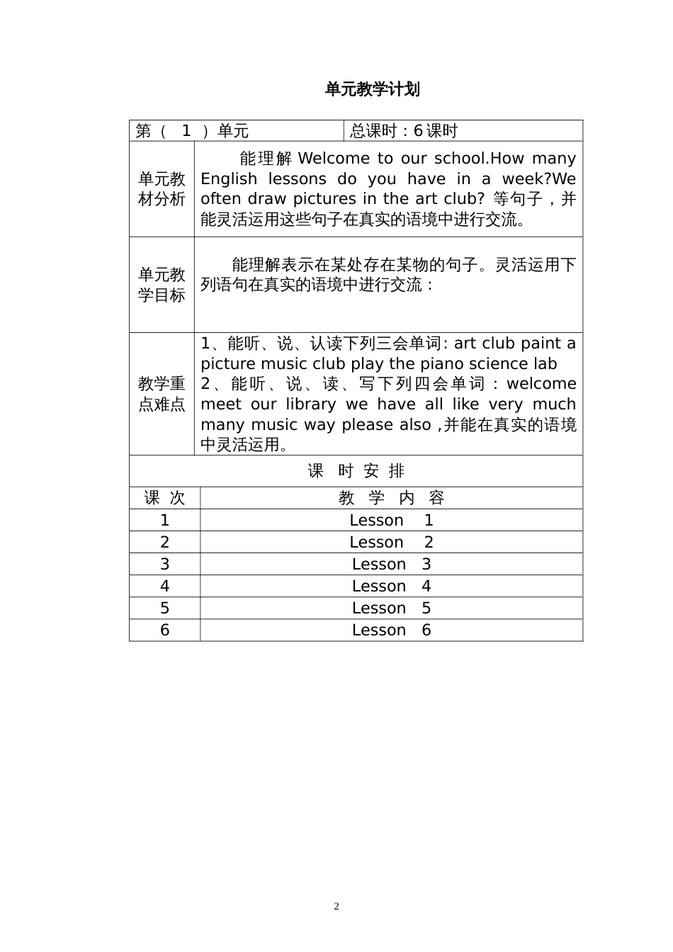 小学精通英语五年级下册英语全册教案[共49页]_第2页