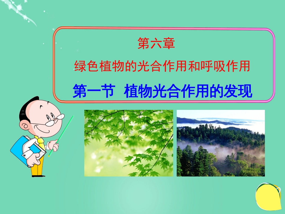 七年级生物上册 第三单元 第六章 第一节 植物光合作用的发现课件（2）（新版）苏教版_第1页