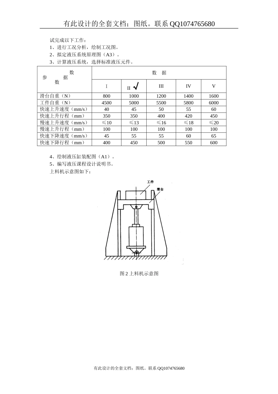 上料机液压系统设计说明书（有全套图纸）[共4页]_第2页