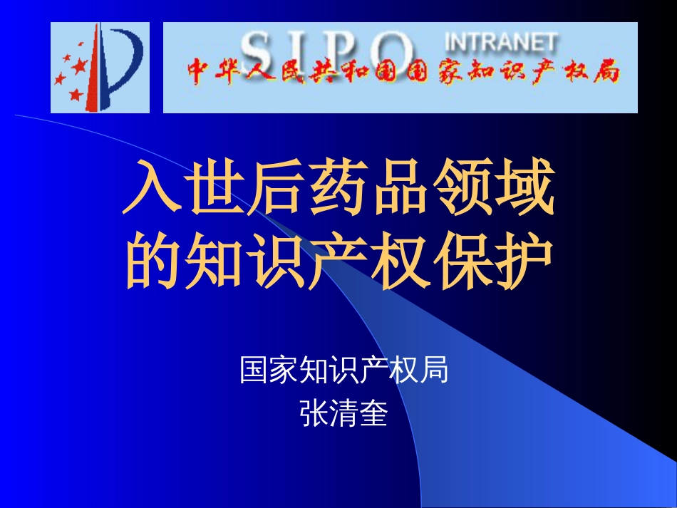 入世后药品领域的知识产权保护_第1页