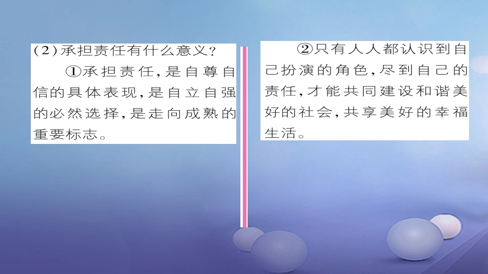 九年级政治全册 第一单元 承担责任 服务社会 第一课 责任与角色同在 第2框 不言代价与回报同步作业课件 新人教版_第3页