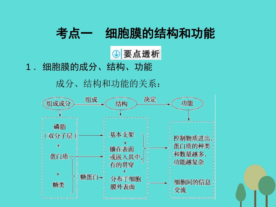 年高考生物一轮复习 第2单元 细胞的基本结构和物质运输功能 第5讲 细胞膜与细胞核课件_第2页