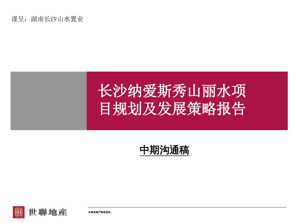 世联地产：2008长沙纳爱斯项目物业发展建议报告[共171页]_第1页