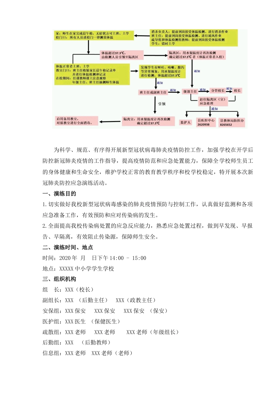 学校新冠肺炎疫情防控应急演练方案[共10页]_第3页