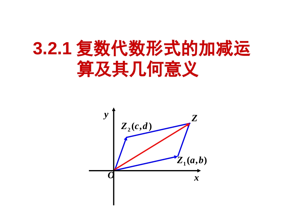 3.2.1复数代数形式的加减运算及其几何意义高中数学人教A版选修22_第1页