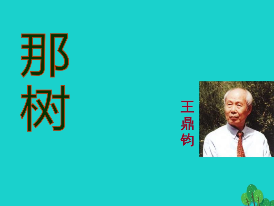安徽省合肥市育英学校2016届九年级语文下册 第三单元 第10课《那树》课件 新人教版_第1页