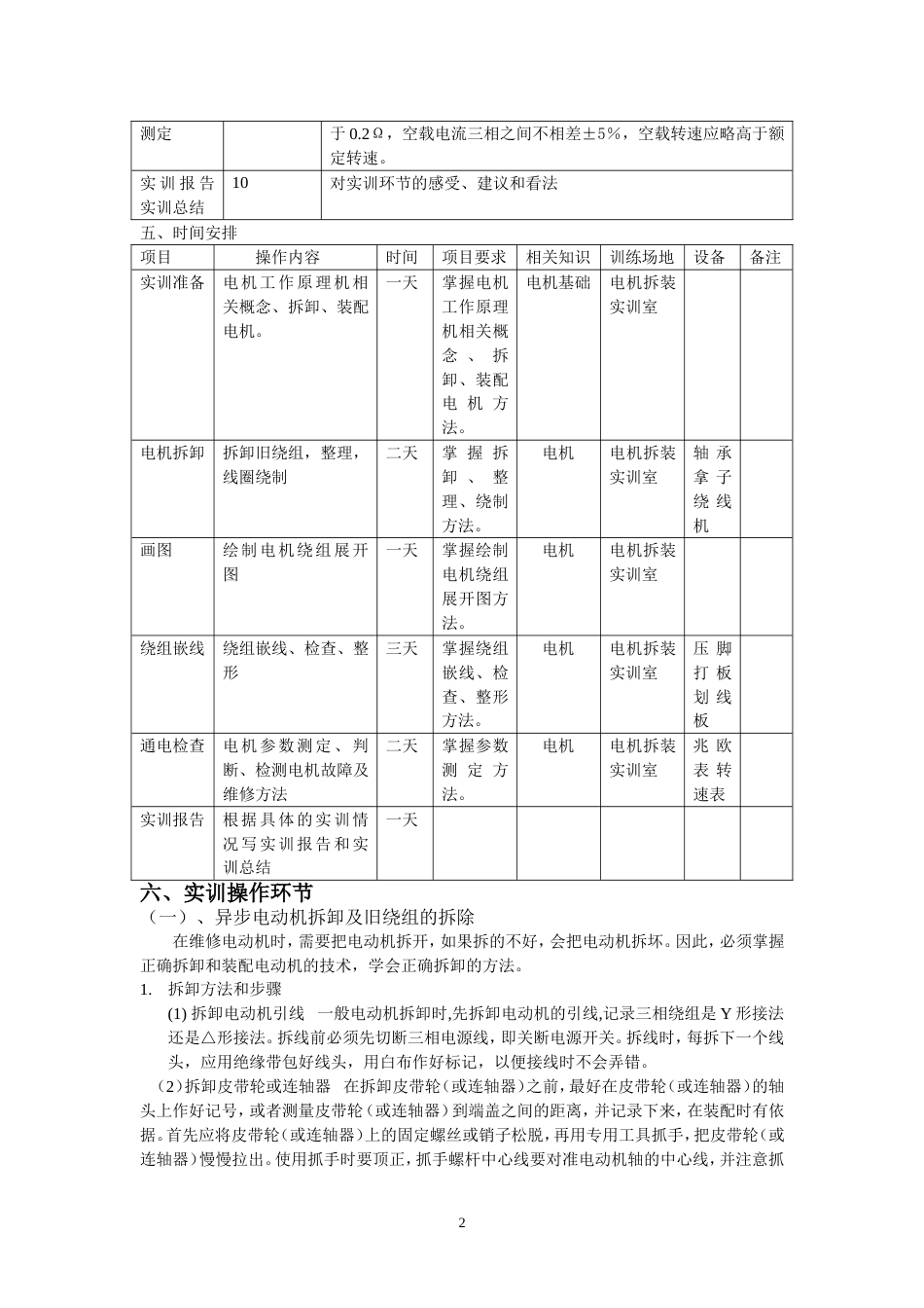 异步电动机拆装实训指导_第2页