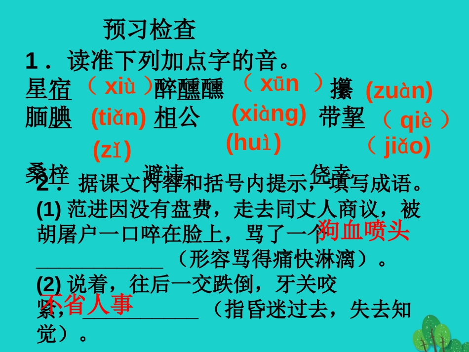 九年级语文上册 5.19《范进中举》课件 新人教版_第2页