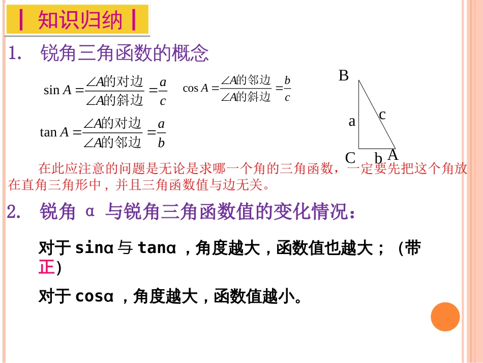 新人教版第28章锐角三角函数复习课件[共22页]_第2页