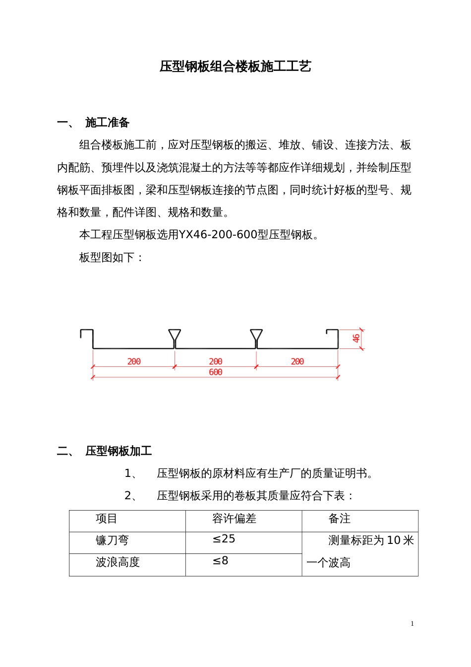 压型钢板组合楼板施工工艺标准[共6页]_第1页