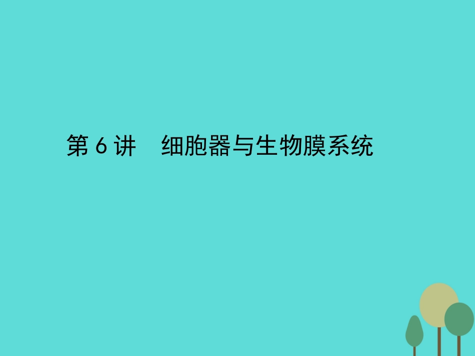 年高考生物一轮复习 第2单元 细胞的基本结构和物质运输功能 第6讲 细胞器与生物膜系统课件_第1页