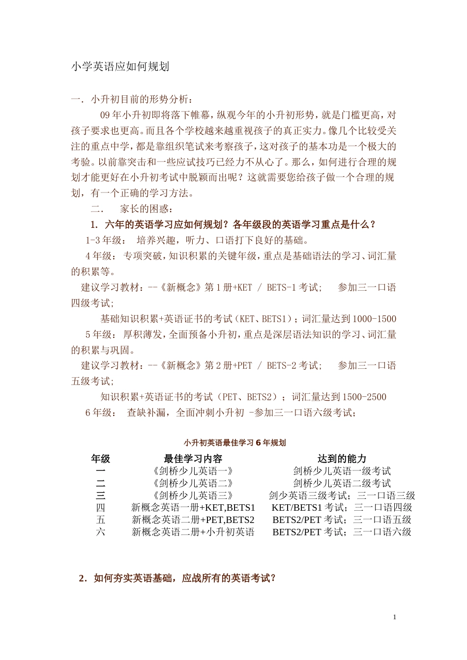 小学英语应如何规划[共4页]_第1页