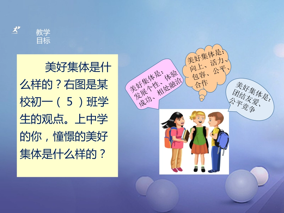七年级道德与法治下册 第三单元 在集体中成长 第八课 美好集体有我在 第1框 憧憬美好集体课件 新人教版_第3页