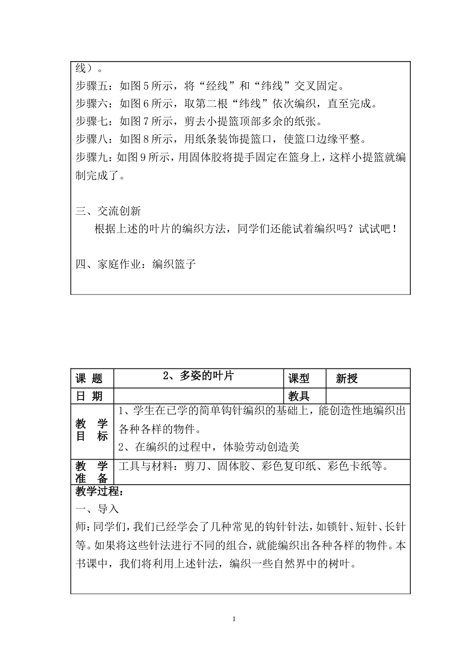 六年级下册《劳技》全册教案[共32页]_第2页