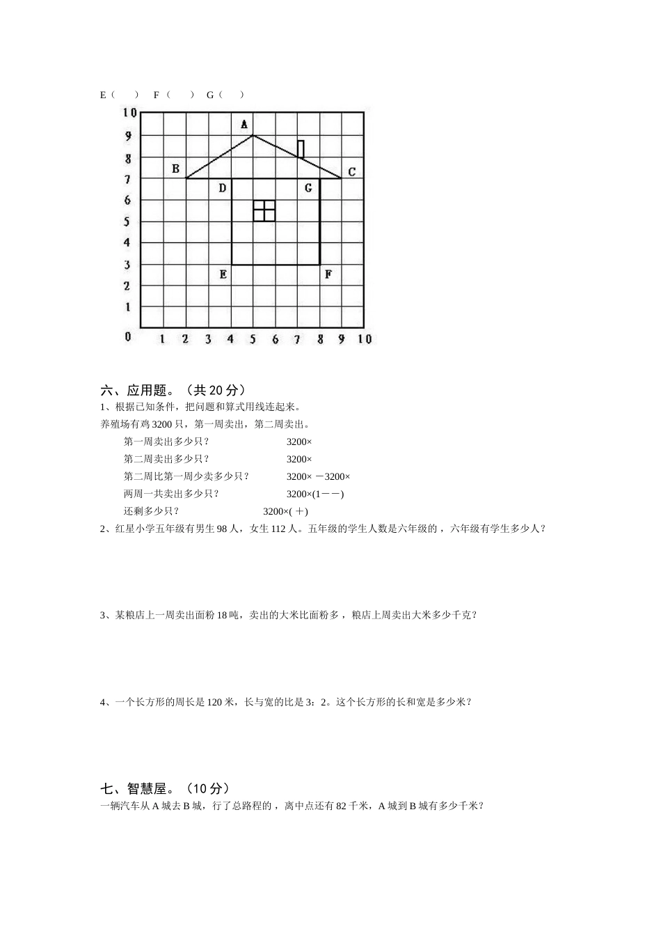 小学六年级上册数学期中测试[共4页]_第3页