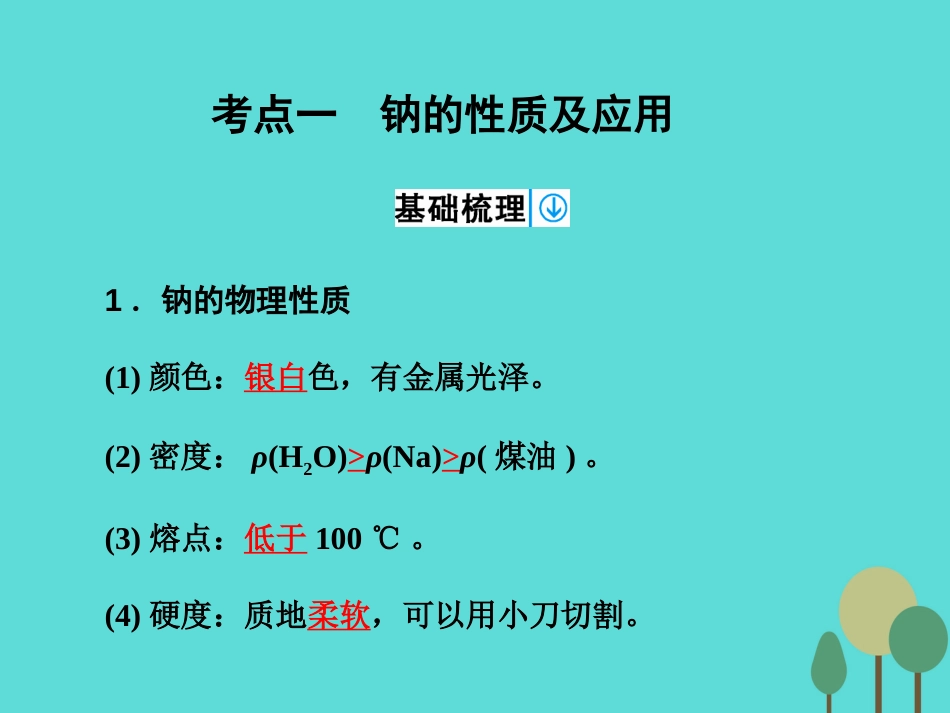 年高考化学一轮复习 第3章 金属及其化合物 第1讲 钠及其重要化合物课件_第3页
