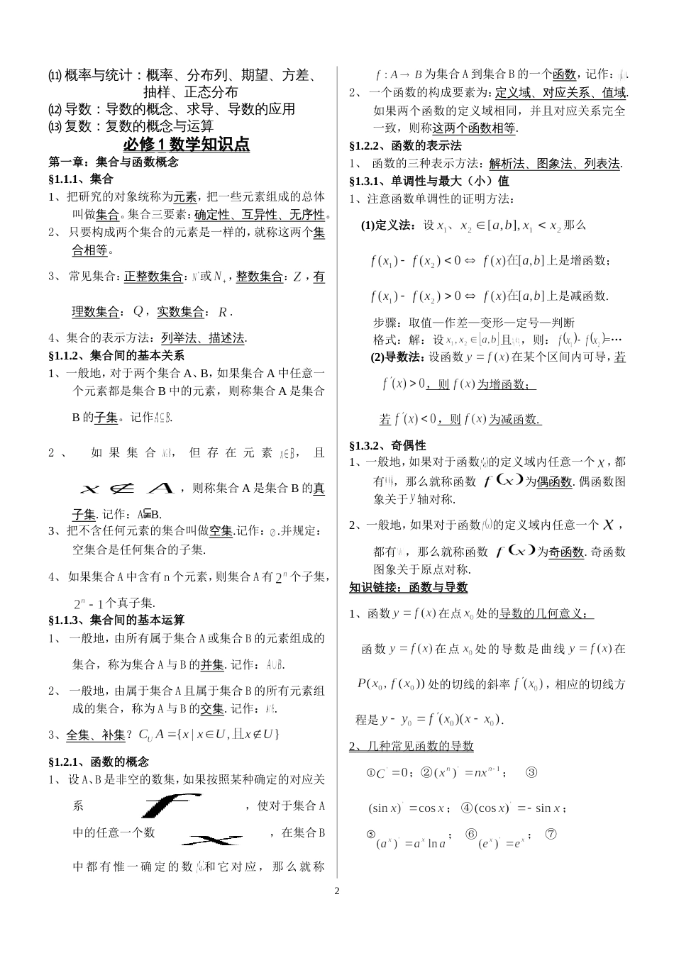 整理全面《高中数学知识点归纳总结》[共39页]_第2页