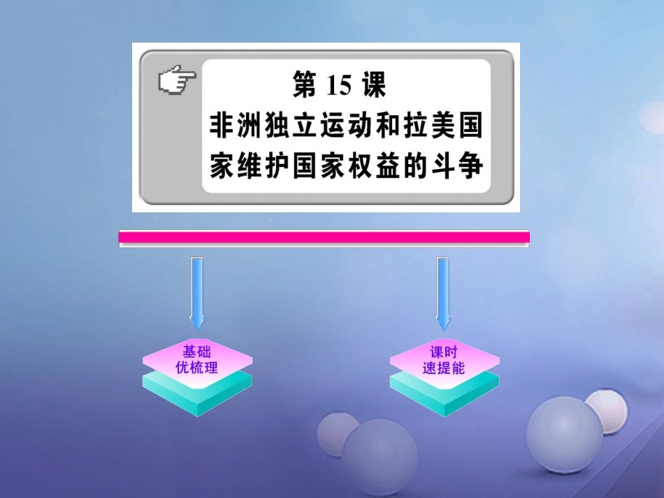 九年级历史下册 第六单元 第15课 非洲独立运动和拉美国家维护国家权益的斗争课件3 岳麓版_第1页