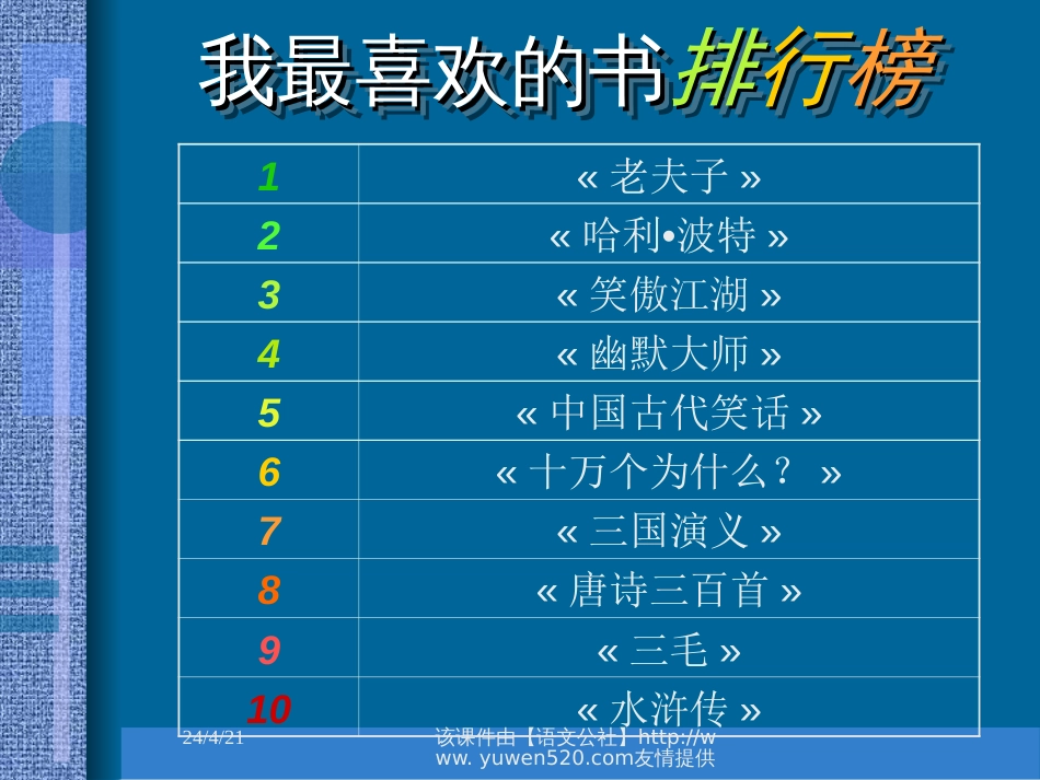 小学五年级《大家都来读好书》教学课件[共17页]_第3页