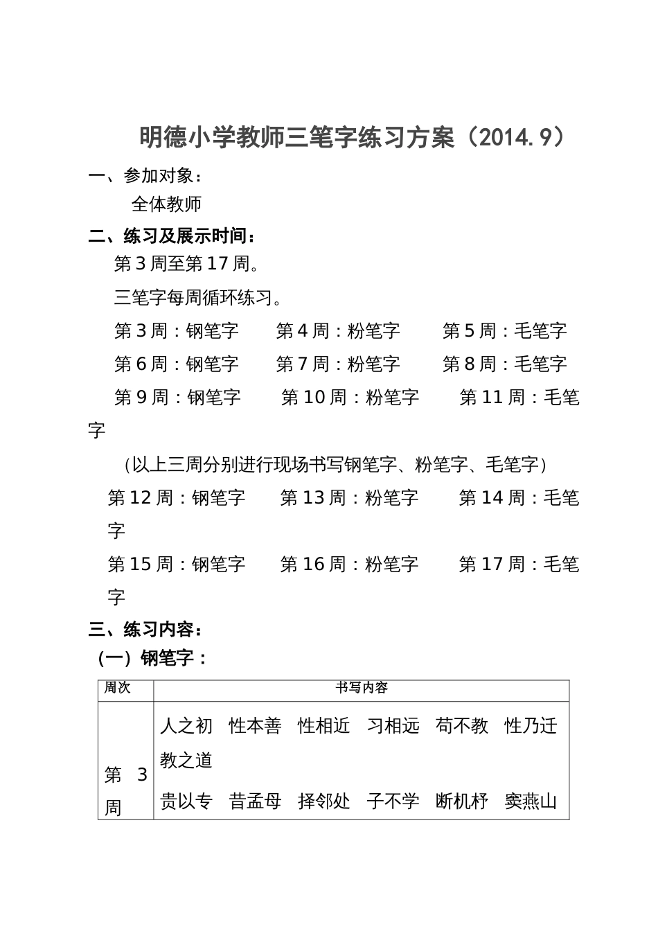 教师三笔字训练方案_第1页