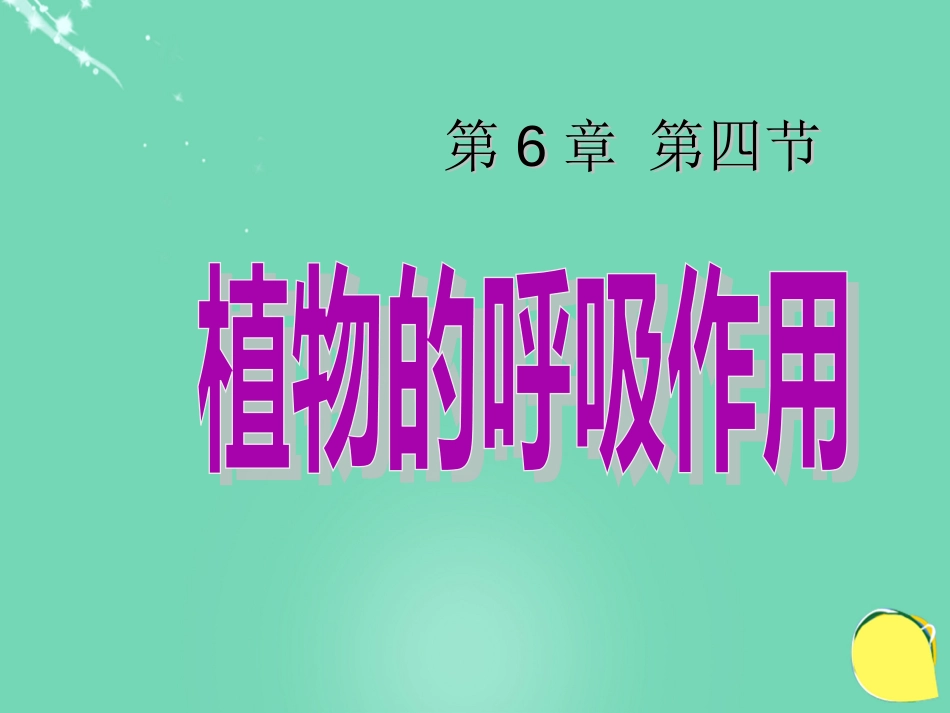 七年级生物下册 第三单元 第六章 第四节 植物的呼吸作用课件（2）（新版）苏教版[共25页]_第1页