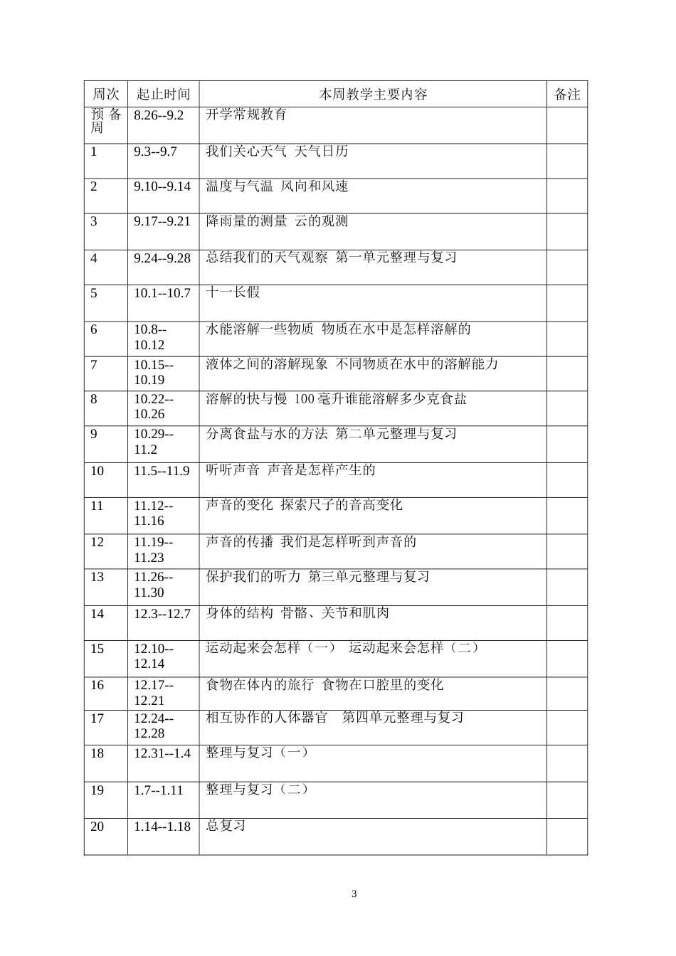 教科版-四年级科学上册全册教案[共39页]_第3页