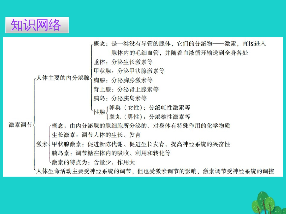 广东省20152016七年级生物下册 第6章 第四节 激素调节导练课件 （新版）新人教版_第2页