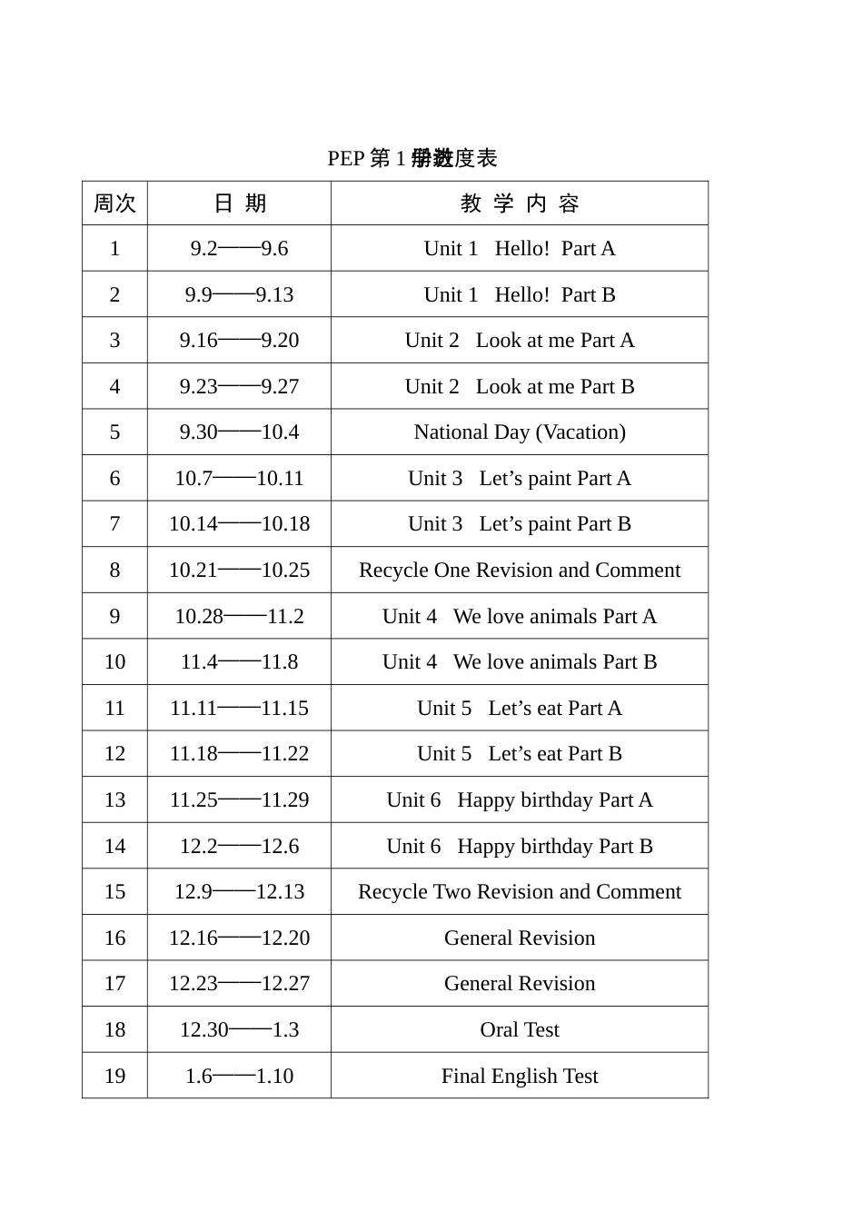 小学英语第01册教案北师大版_第2页