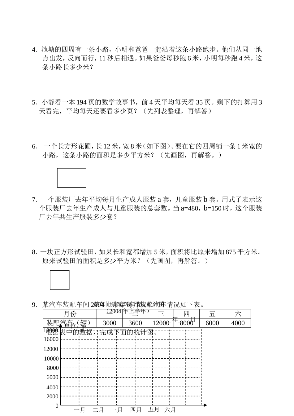 小学四年级数学期末模拟试卷1[共4页]_第3页