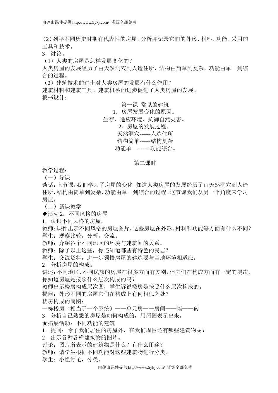 冀教版六年级下册科学教案全册[共60页]_第2页