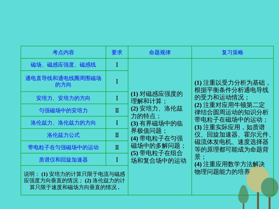 优化探究（新课标）2017届高三物理一轮复习 第8章 磁场 第1讲 磁场的描述 磁场对电流的作用课件_第2页