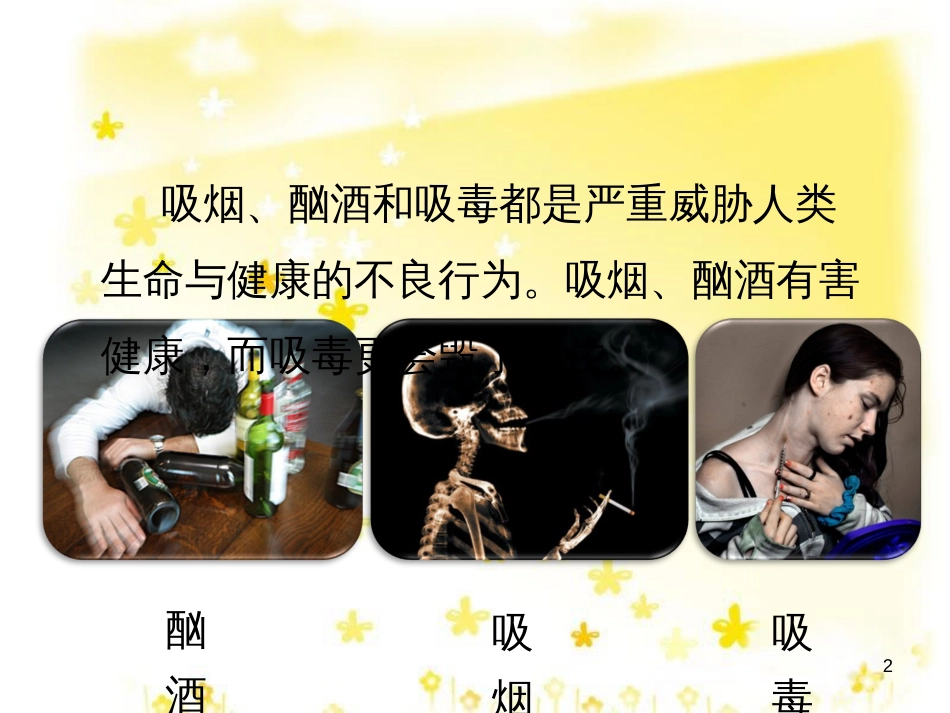 八年级生物下册 第8单元 健康地生活 第25章 第3节《远离烟酒 拒绝毒品》课件3 （新版）苏科版_第2页