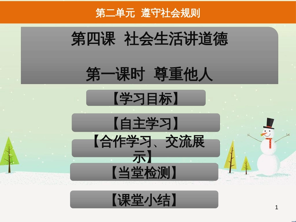 八年级道德与法治上册 第二单元 遵守社会规则 第四课 社会生活讲道德 第1框 尊重他人课件2 新人教版_第1页