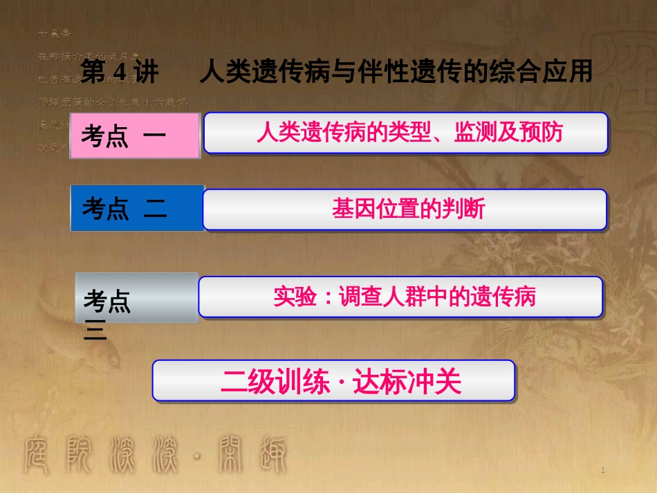 高考生物一轮复习 第二单元 基因的本质与表达 第1讲 DNA是主要的遗传物质课件（必修2） (9)_第1页