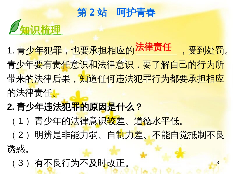 八年级政治下册 第二单元 明辨善恶是非 第6课 拒绝犯罪 第2站 呵护青春课件 北师大版_第3页