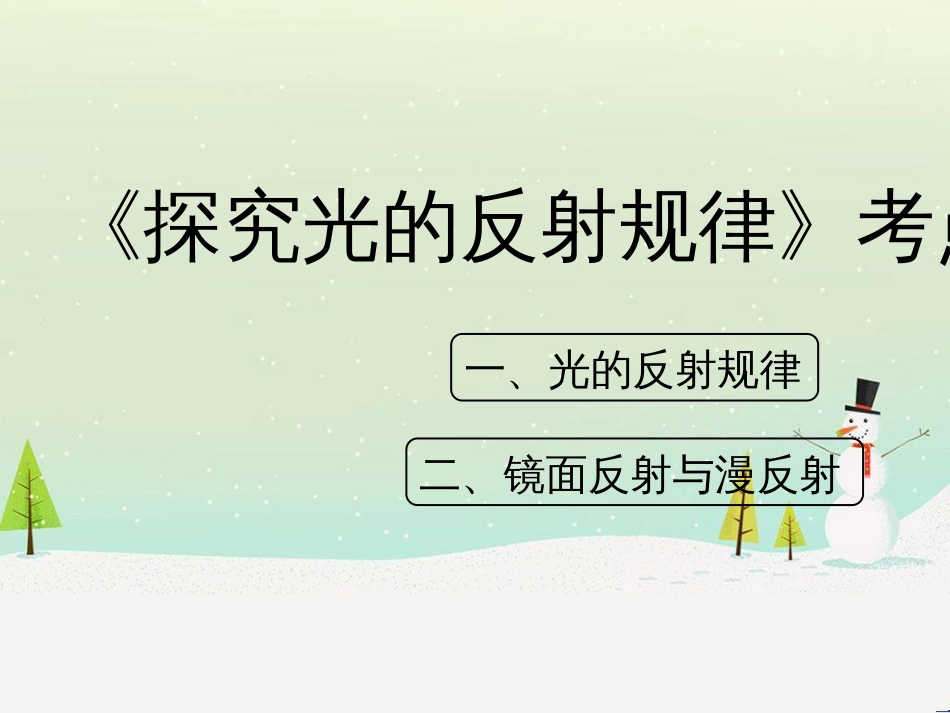 八年级物理上册 3.2《探究光的反射规律》考点方法课件 （新版）粤教沪版_第1页